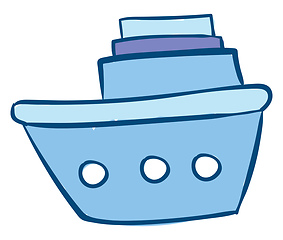 Image showing Image of azure boat, vector or color illustration.