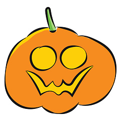 Image showing Halloween pumpkin, vector or color illustration.
