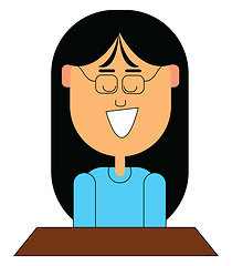 Image showing School girl, vector or color illustration.