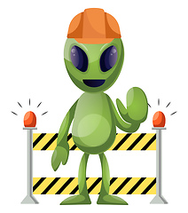 Image showing Danger alien, illustration, vector on white background.