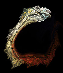 Image showing Abstract artificial computer generated iterative flame fractal art image of a snake