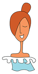 Image showing Clipart of a beautiful woman with her eyes closed while laughing