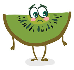 Image showing An inconsolable kiwi, vector or color illustration.