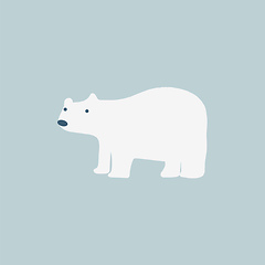 Image showing  A color illustration of a white bear, vector or color illustrat