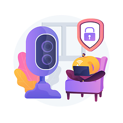 Image showing Indoor security system abstract concept vector illustration.