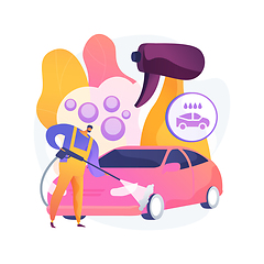 Image showing Car wash service abstract concept vector illustration.