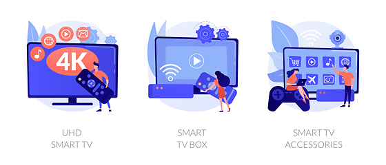 Image showing Smart TV technology vector concept metaphors.