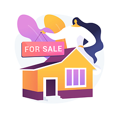 Image showing House for sale abstract concept vector illustration.