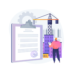 Image showing Building industry license abstract concept vector illustration.