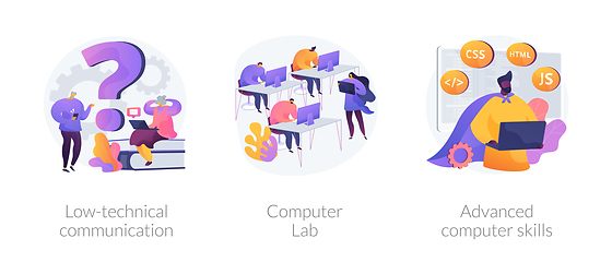 Image showing Computer skills requirement abstract concept vector illustrations.