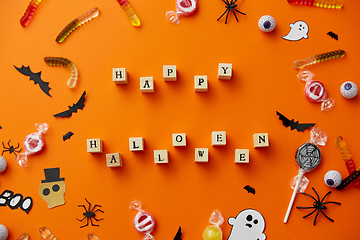 Image showing trick or treat letters and halloween sweets