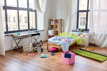 Image showing messy home or kid's room with scattered stuff