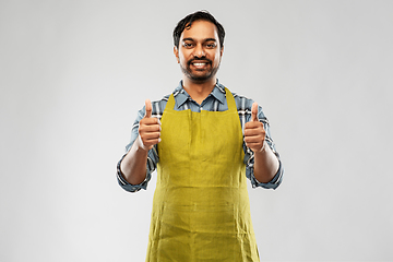 Image showing indian male gardener or farmer showing thumbs up