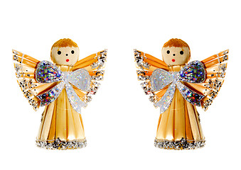 Image showing Straw Christmas Angels