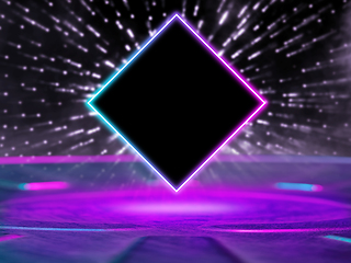 Image showing Synth wave and retro wave, vaporwave futuristic aesthetics. Glowing neon style. Wallpaper, background.