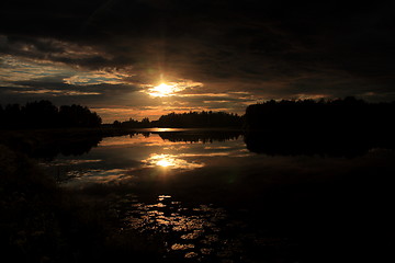 Image showing Lake at sunset