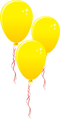 Image showing Three gold balloons