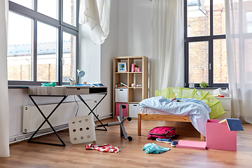 Image showing messy home or kid's room with scattered stuff