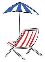 Image showing Image of beach-chair, vector or color illustration.
