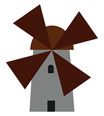 Image showing A wind mill for generating power, vector or color illustration.