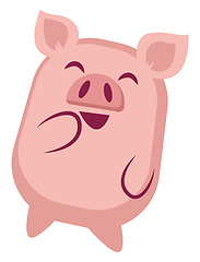 Image showing Piggy is laughing, illustration, vector on white background.