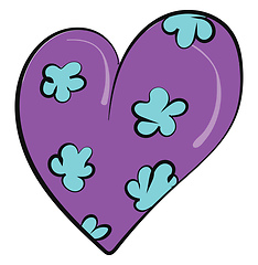 Image showing Heart with flowers, vector or color illustration.