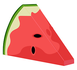 Image showing Clipart of watermelon wedge and seeds exposed, vector or color i