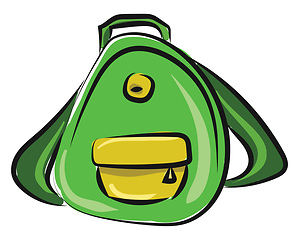 Image showing Green backpack, vector or color illustration.