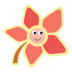 Image showing Pink flower, vector or color illustration.