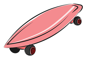 Image showing Skateboard for girls, vector or color illustration.