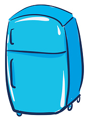 Image showing Image of azure fridge, vector or color illustration.