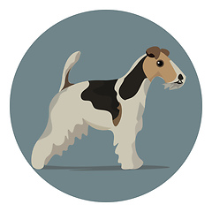 Image showing  A color illustration of a wire fox terrier dog, vector or color