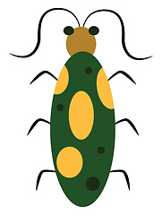 Image showing Green and yellow bug, vector or color illustration.