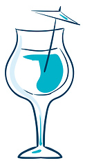 Image showing Cocktail sketch, vector or color illustration.