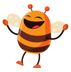 Image showing Bee is cheerful, illustration, vector on white background.