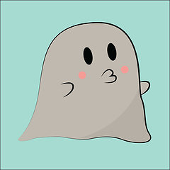 Image showing Image of cute ghost, vector or color illustration.