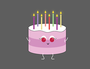 Image showing Image of tasty birthday cake, vector or color illustration.