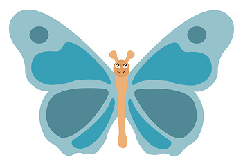 Image showing Image of blue butterfly, vector or color illustration.