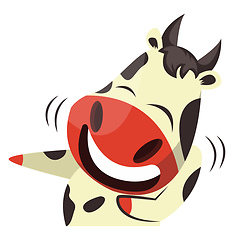 Image showing Cow is laughing, illustration, vector on white background.