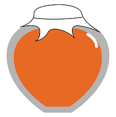 Image showing An orange jam in a glass jar, vector or color illustration.