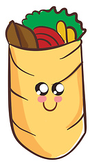 Image showing Image of cute shawarma, vector or color illustration.