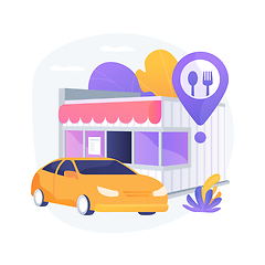 Image showing Drive-in restaurant abstract concept vector illustration.