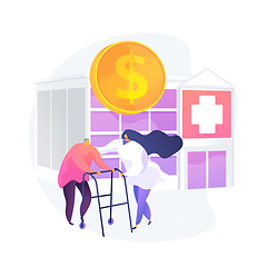 Image showing Retirees healthcare expenses vector concept metaphor