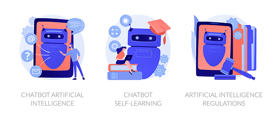 Image showing Chatbot technology development vector concept metaphors.