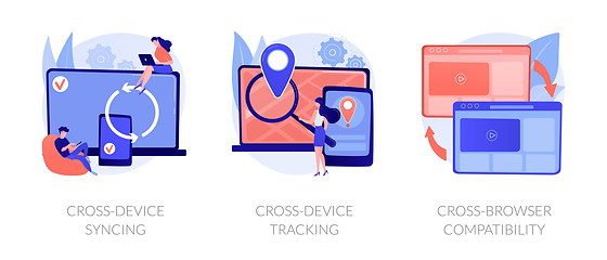 Image showing Cross-device using and operation vector concept metaphors.