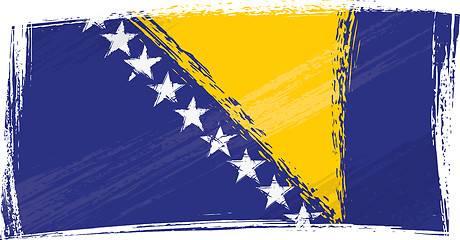 Image showing Grunge Bosnia and Herzegovina flag