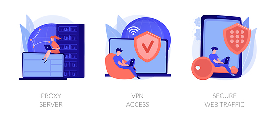 Image showing Secure internet access vector concept metaphors.