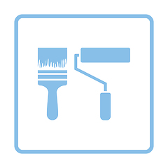 Image showing Icon of construction paint brushes