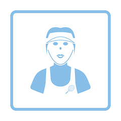 Image showing Tennis woman athlete head icon