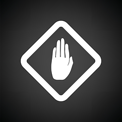 Image showing Icon of Warning hand